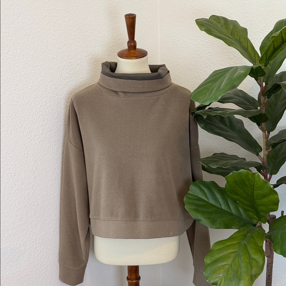 OAK + FORT Taupe Cowl Neck Sweater